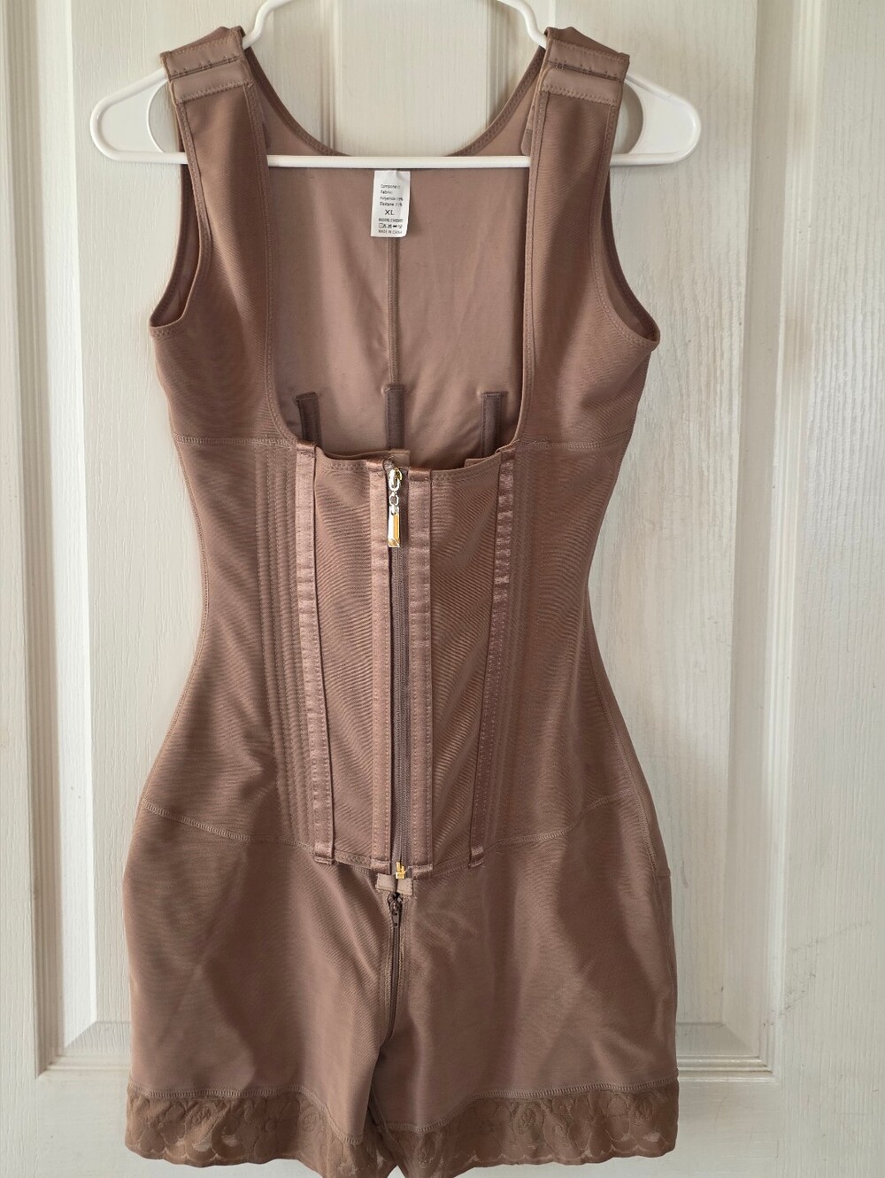 Sculpting Full-Body Shapewear Romper in Taupe